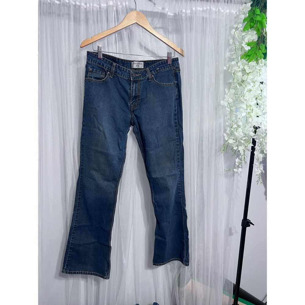 Levi Strauss Signature Womens Lowrise Bootcut Jeans Dark Wash Stretch Size 11M